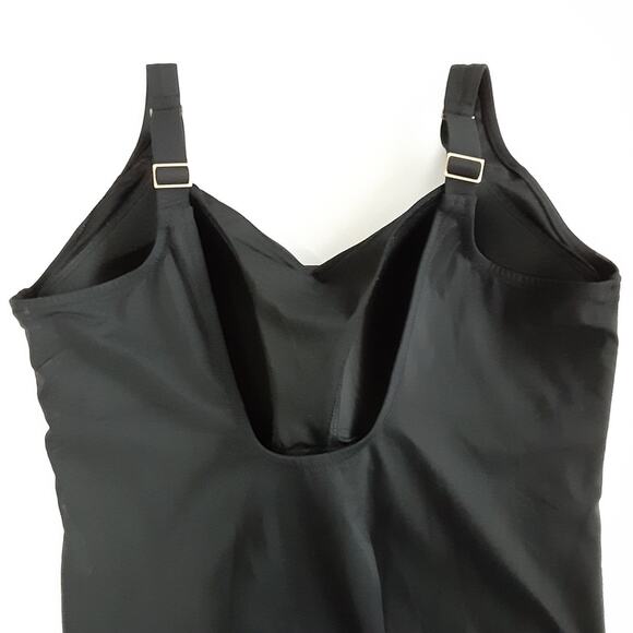 Lands End One Piece Swimsuit Black V Neck Tummy Control Bathing Suit Womens 16 - Picture 5 of 12